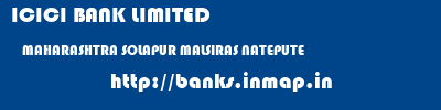 ICICI BANK LIMITED  MAHARASHTRA SOLAPUR MALSIRAS NATEPUTE  banks information 